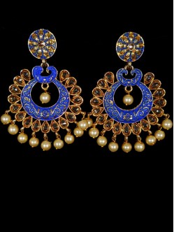 Reverse Ad Earrings With Meenakari Work